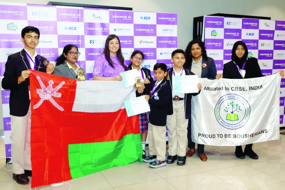 Students from Indian School Bausher and United International Schools represented Oman.
