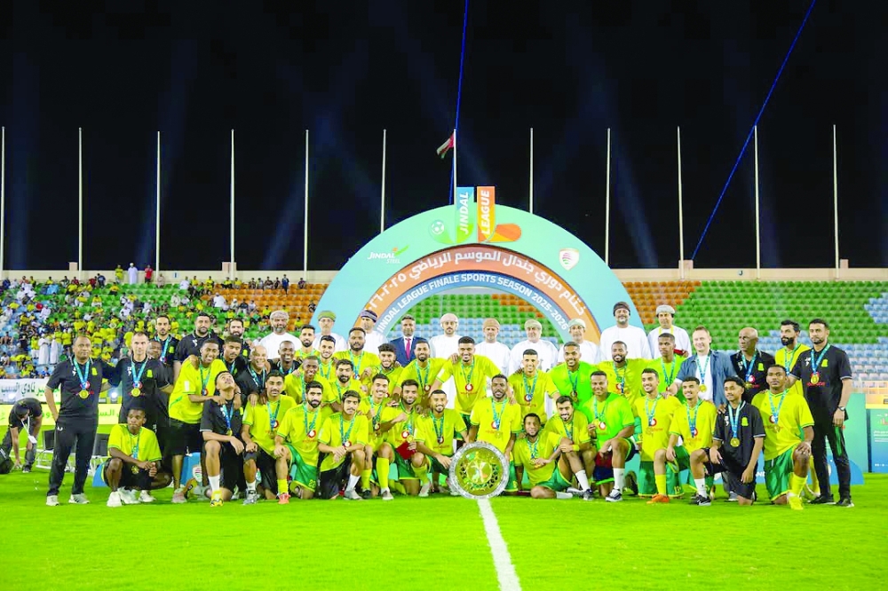 Seeb players celebrate after being crowned Jindal League champions for the 2025/2026 season.