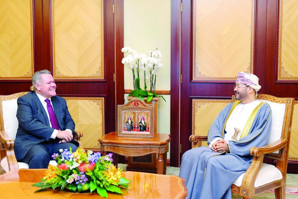 Sayyid Badr, with the Ambassador of Brazil, to bid him farewell at the end of his tour of duty.