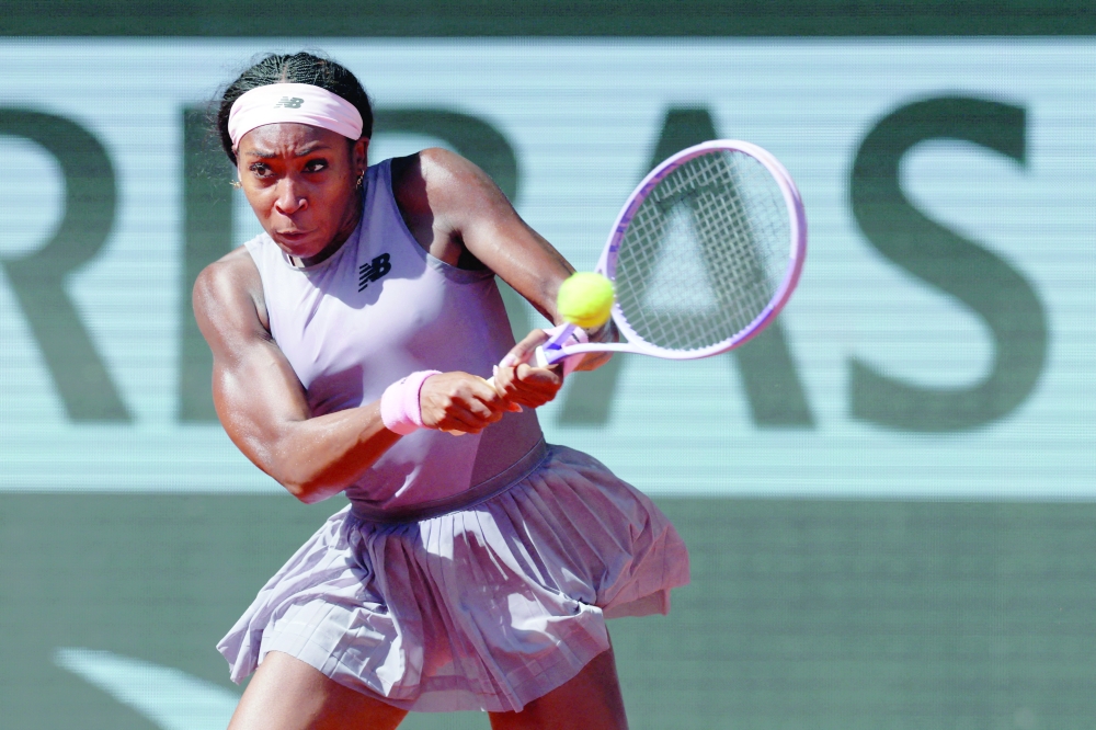 Coco Gauff of the U.S. in action during her first round match against Taylor Townsend of the U.S. REUTERS