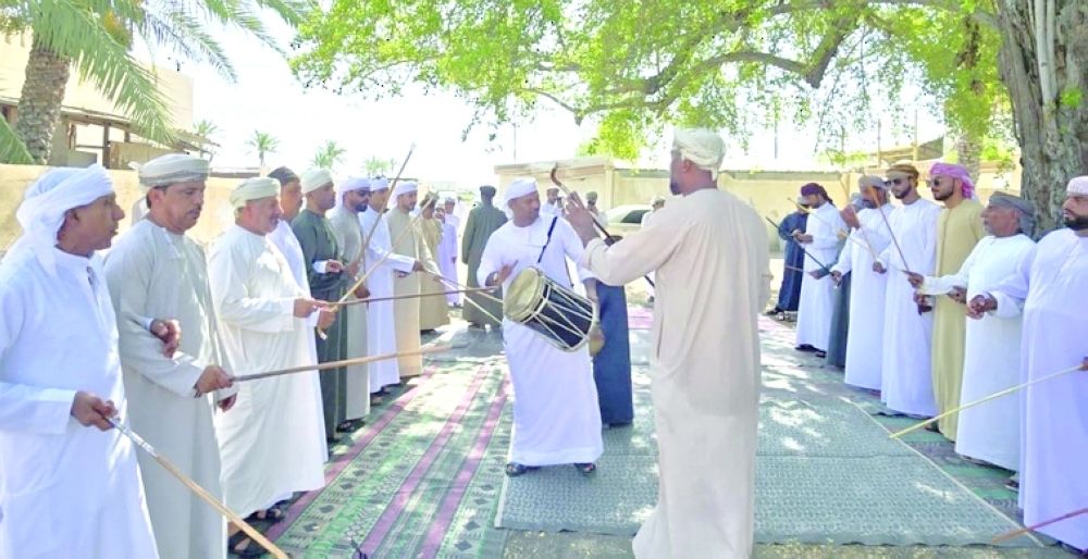 The events included traditional Omani arts and band displays.