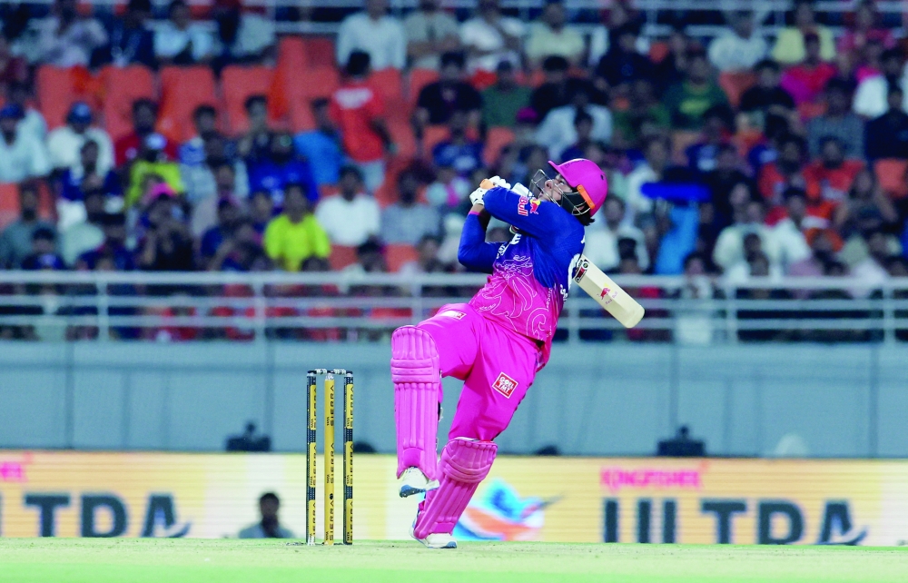 Rajasthan Royals' Vaibhav Sooryavanshi in action during the IPL playoff win against Sunrisers Hyderabad. — Reuters