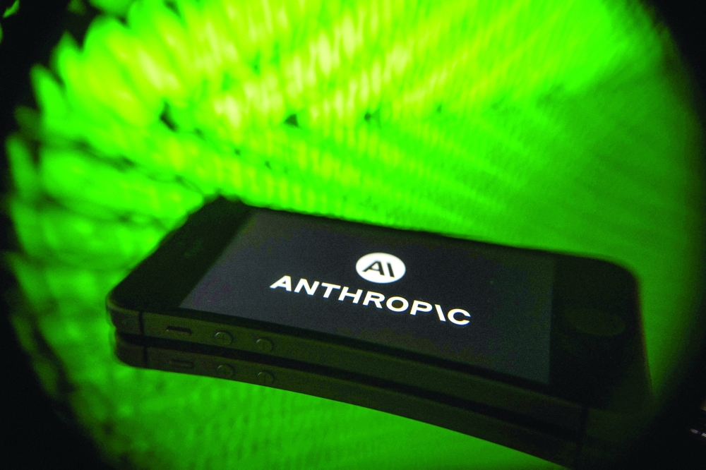 A smartphone displaying the logo of the US artificial intelligence safety and research company Anthropic, in Mulhouse. — AFP