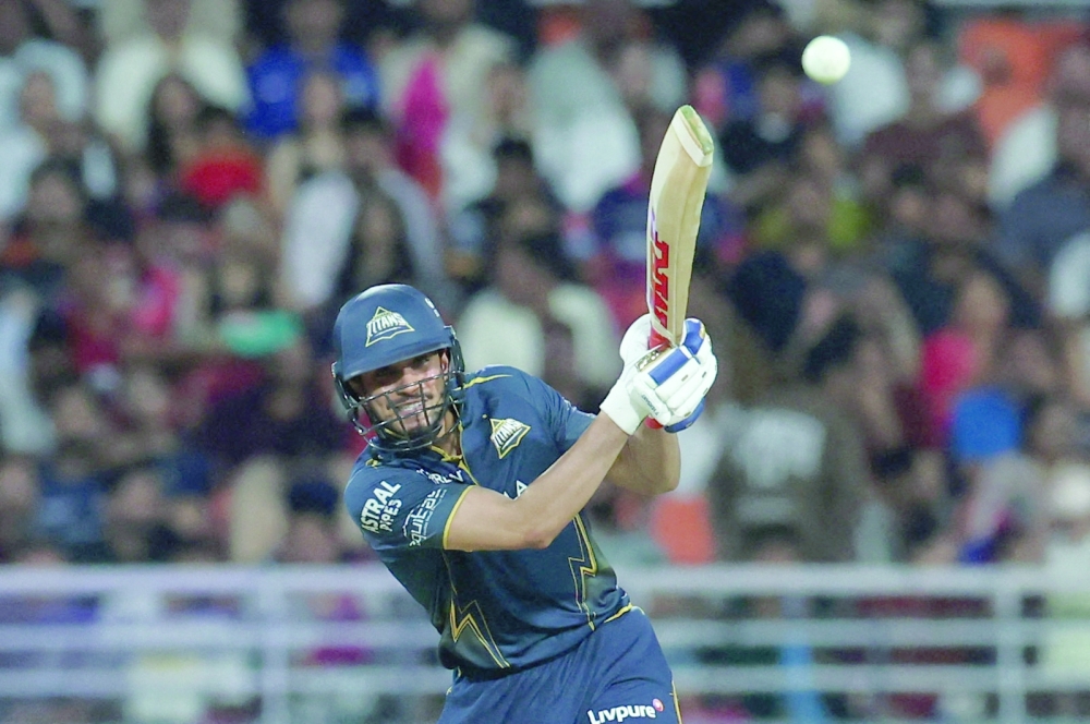 Gujarat Titans' Shubman Gill in action against Rajasthan Royals. — Reuters