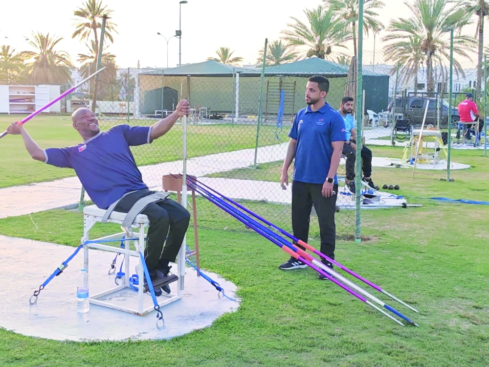 Oman para athletes during a training session at the Sultan Qaboos Sports Complex in Bausher.