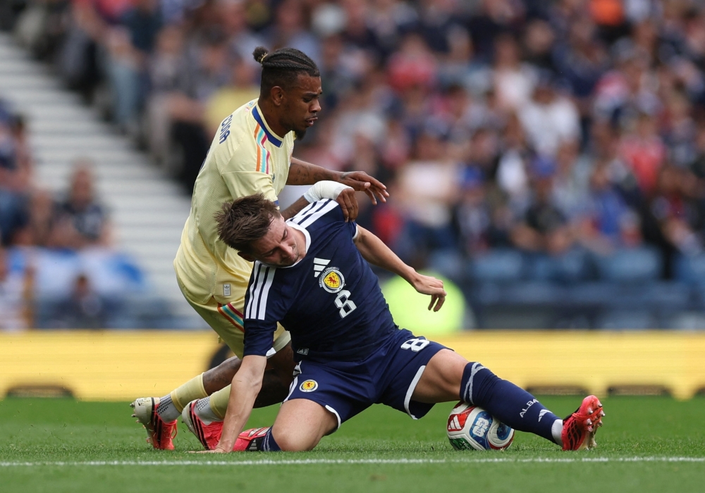  
Scotland's Billy Gilmour in action  