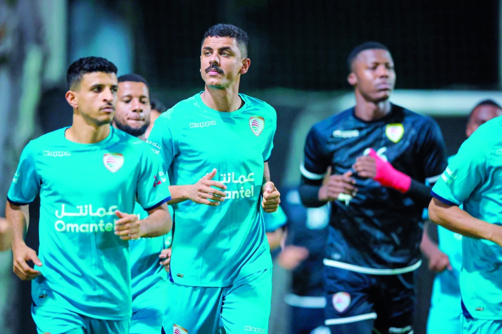 Oman players during a training session in Jakarta as part of their Indonesia camp.

