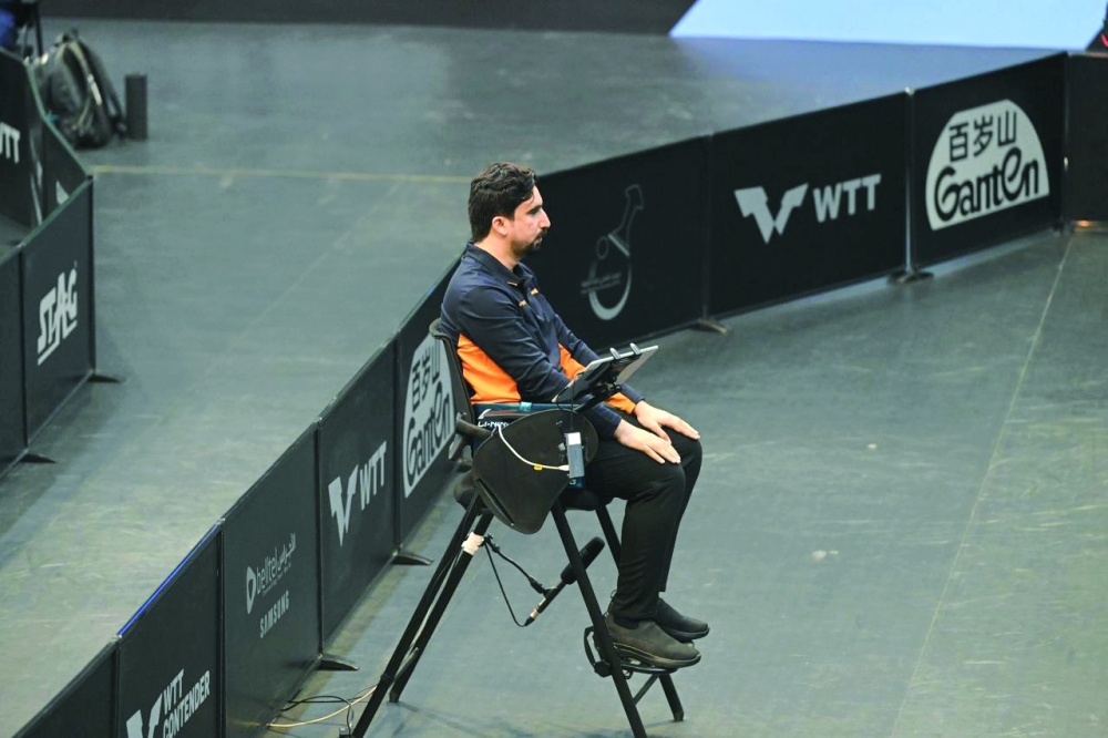 Ibrahim al Jassasi during his officiating tasks in a match.