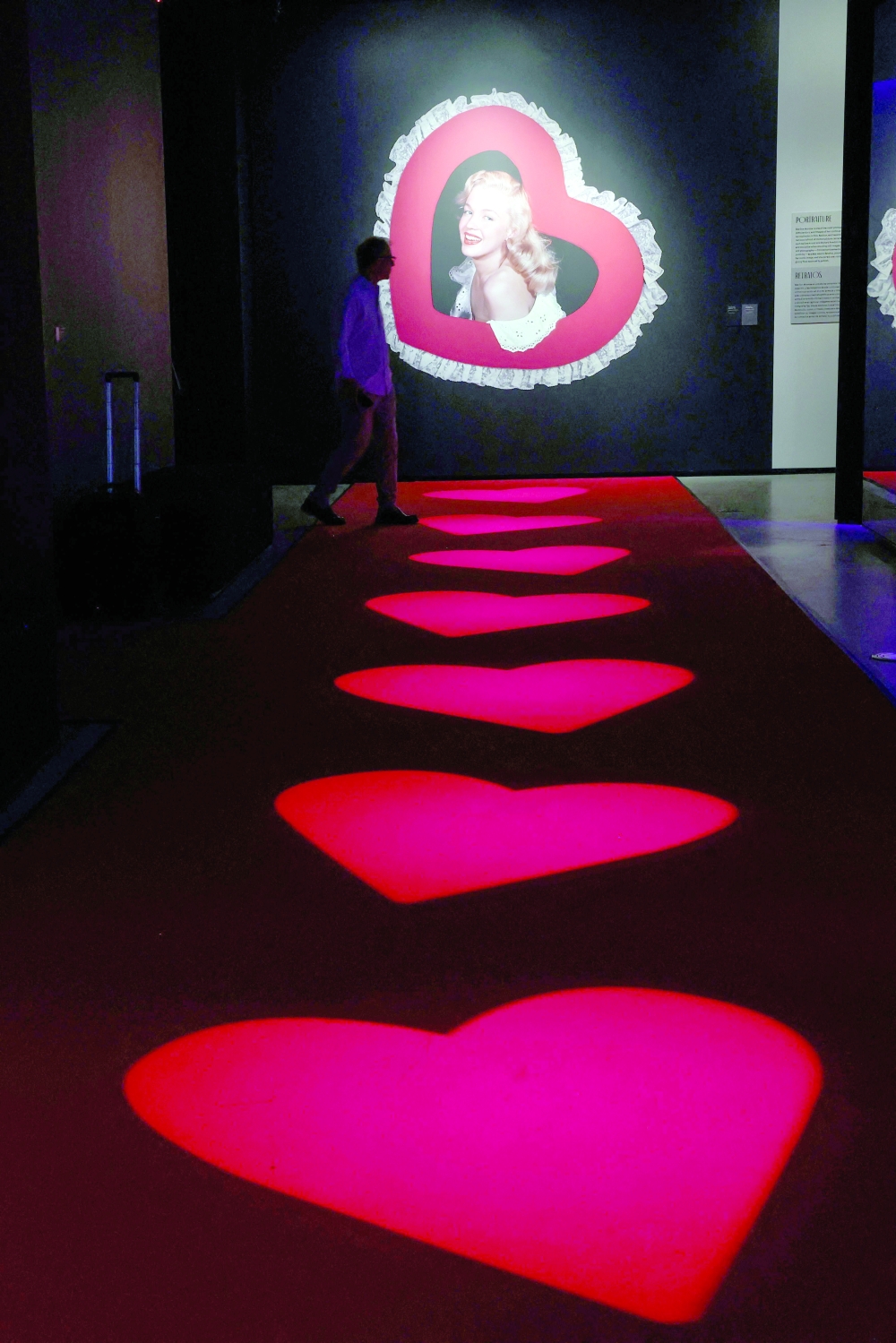An exhibit is seen during the Exhibition Preview for "Marilyn Monroe: Hollywood Icon" Hosted by The Academy Museum at Academy Museum of Motion Pictures, in Los Angeles, on May 27, 2026.  (Photo by VALERIE MACON / AFP)
