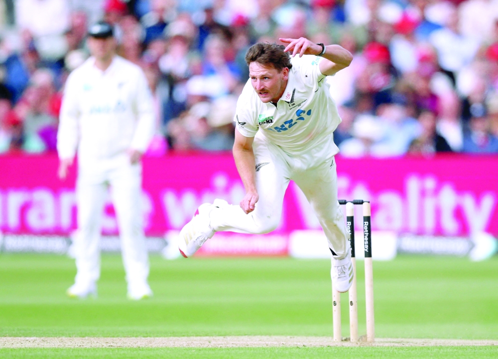 New Zealand's Nathan Smith in action against England at Lord's Cricket Ground