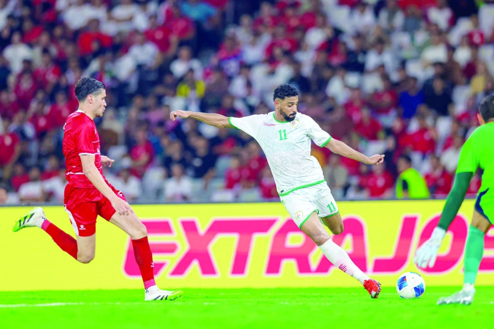 Oman's Mohsin al Ghassani in action against Indonesia.