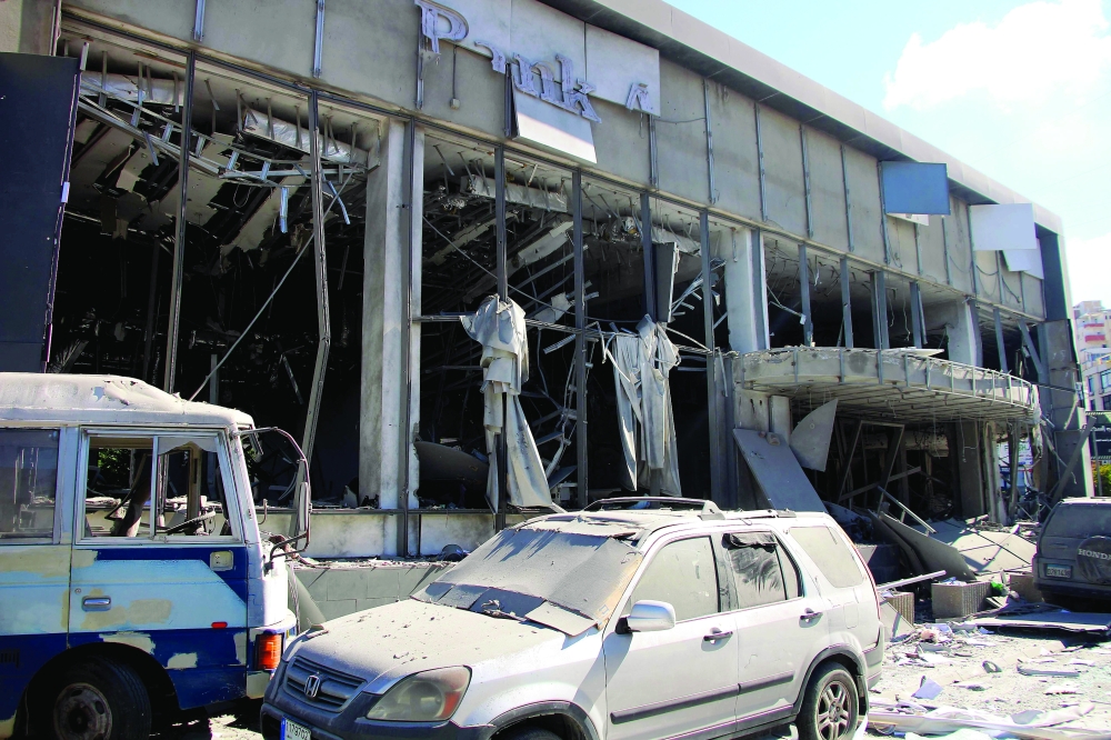 Aftermath at the site of an Israeli strike that hit the previous day in the southern Lebanese coastal city of Tyre
