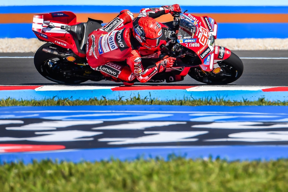  Marc Marquez drives during the Qualifying session at the Balaton Park Circuit 