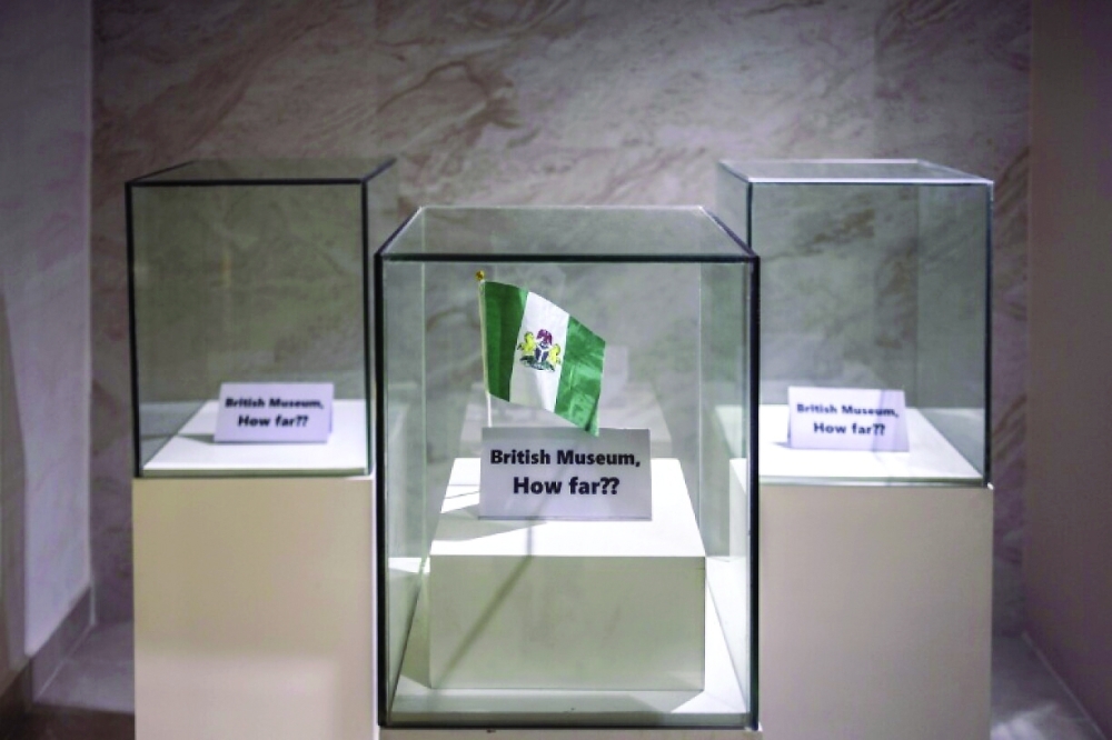 The installation sends a message to foreign museums that Nigeria is ready to pursue the repatriation of its looted artefacts. — AFP
