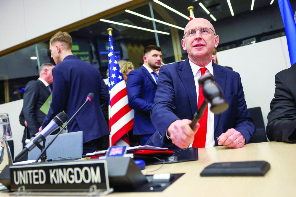 British Defence Secretary John Healey during a meeting of the Ukraine Defence Contact Group, after a meeting of Nato Defence Ministers at the Alliance headquarters, in Brussels. - Reuters File
