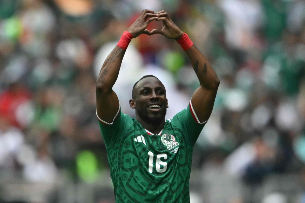 Mexico's forward Julian Quinones celebrates scoring his team's first goal. — AFP

