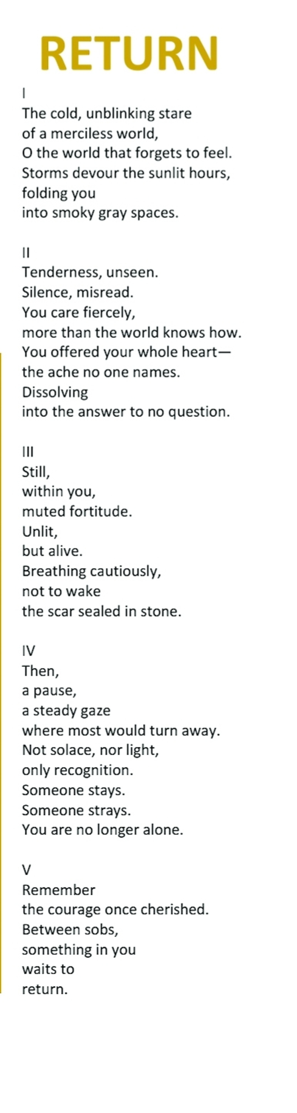 Lubna's poem Return published in Barcelona Literary Magazine