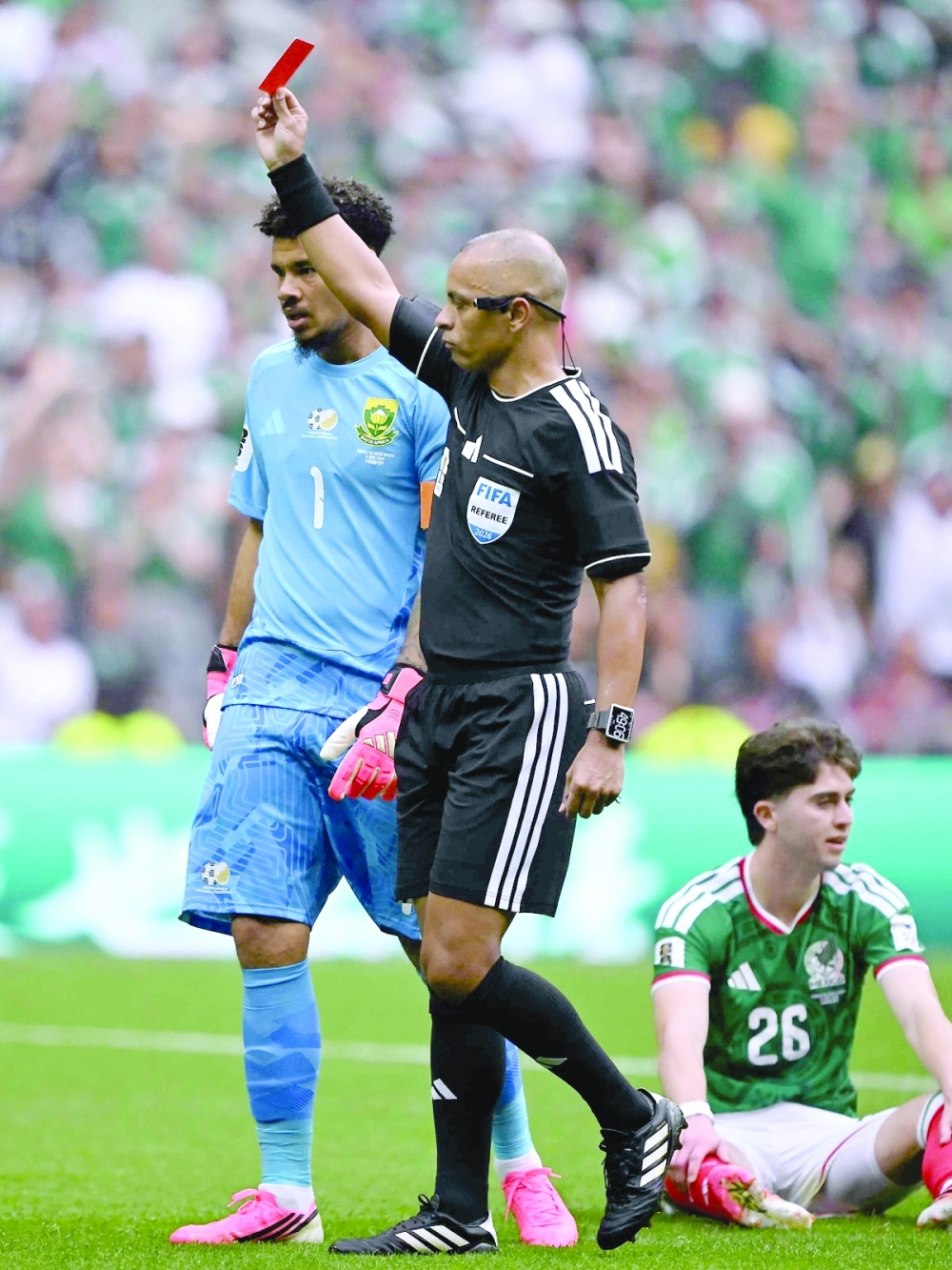 The Brazilian referee Wilton Sampaio sent off one of the players during the Mexico against South Africa opener match
