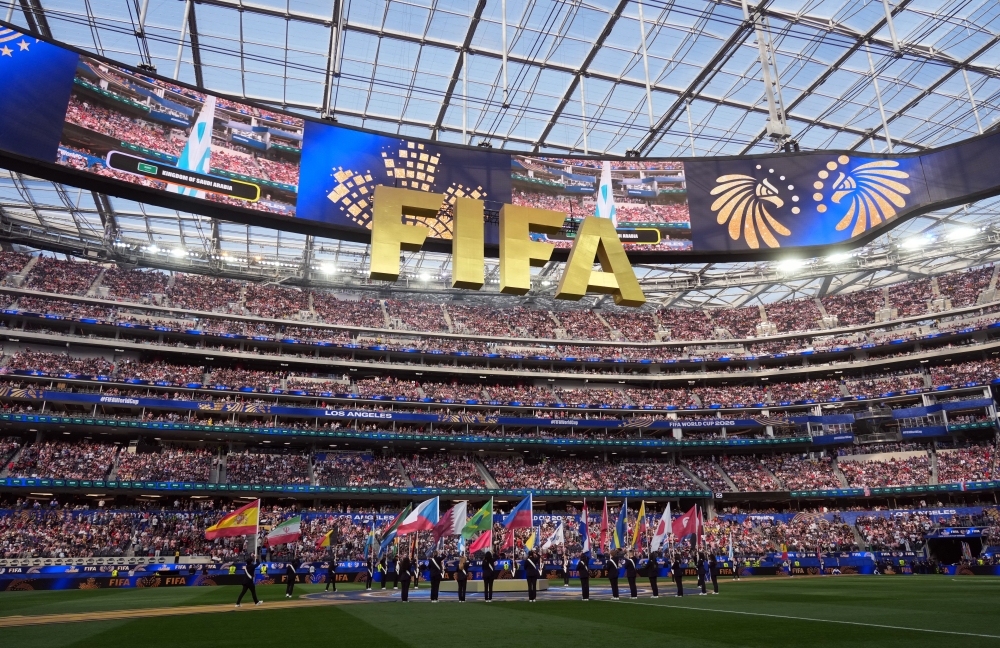 General view inside Los Angeles Stadium during the opening ceremony. — Reuters