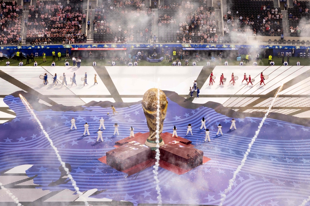 Dancer perform during the opening ceremony ahead the match between USA and Paraguay at the Los Angeles Stadium. — AFP