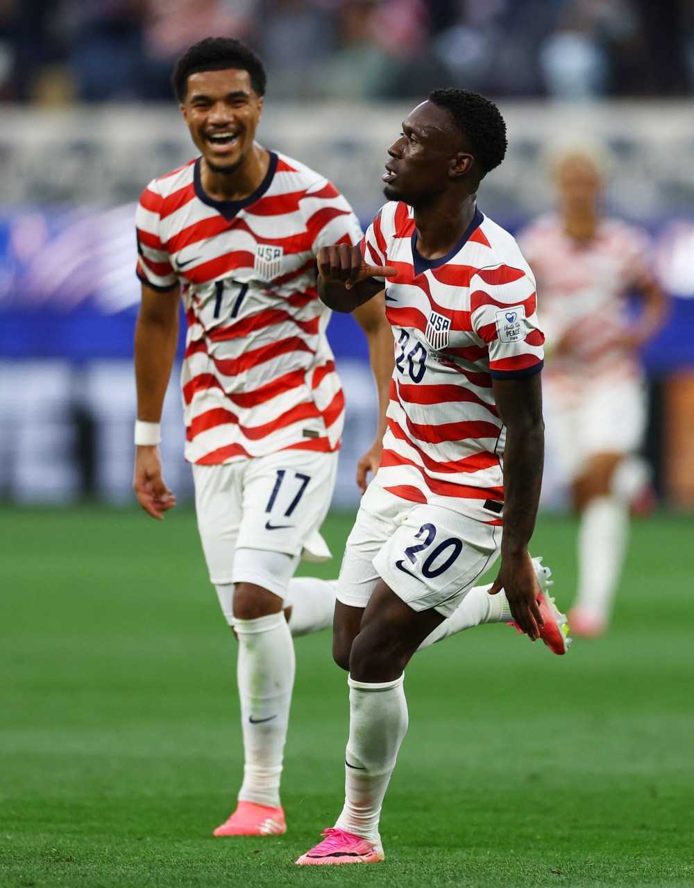
Folarin Balogun of the U.S. celebrates scoring their third goal. — Reuters