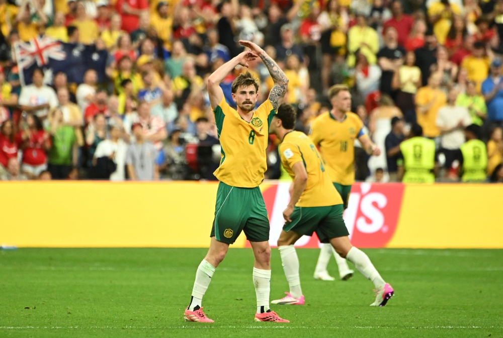 
Australia's Connor Metcalfe celebrates scoring their second goal. — Reuters