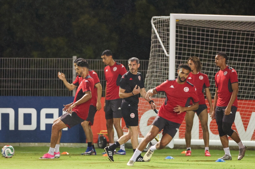 Tunisia's players take part in a training session. — AFP