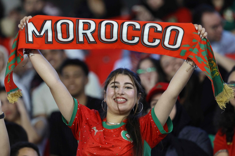 Fans gather watched match between Brazil and Morocco at Moulay el Hassan Stadium. — AFP