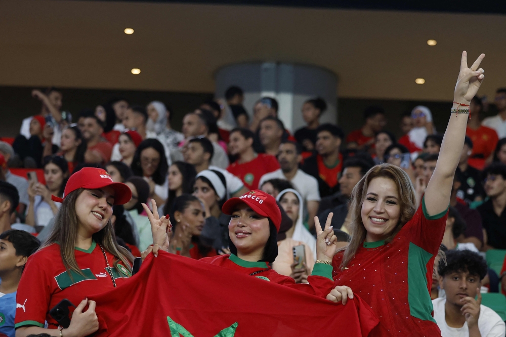 Fans gather watched match between Brazil and Morocco at Moulay el Hassan Stadium. — AFP