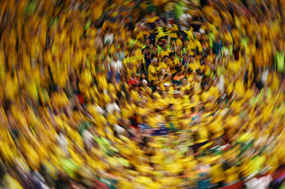  
Australia fans celebrate after the match. — Reuters