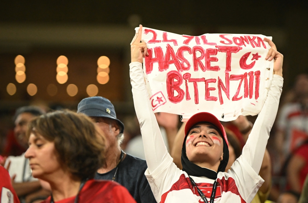 Turkey fans in the stands before the match. — Reuters