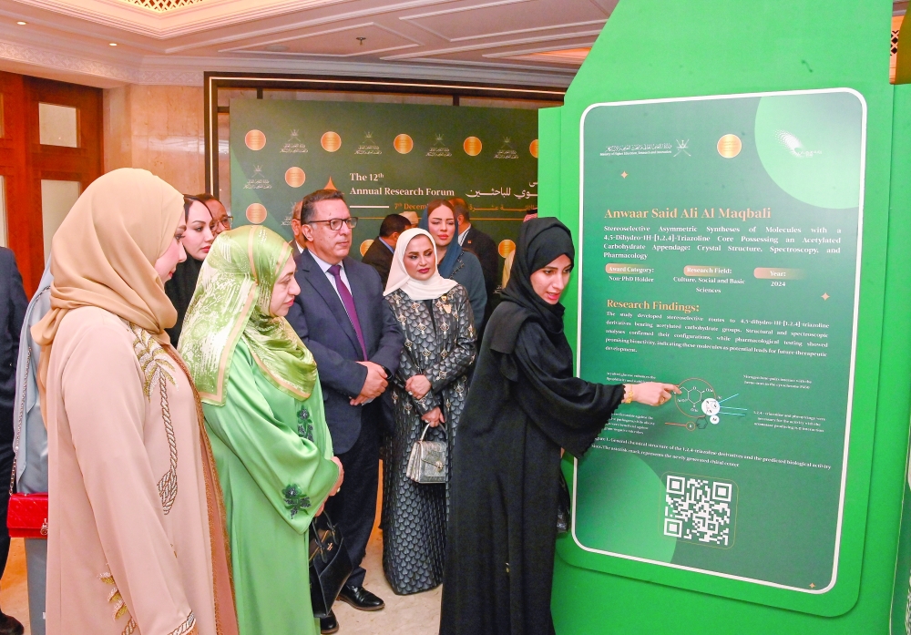 Dr Anwaar bint Said al Maqbali, Assistant Professor, SQU, explaining her research study