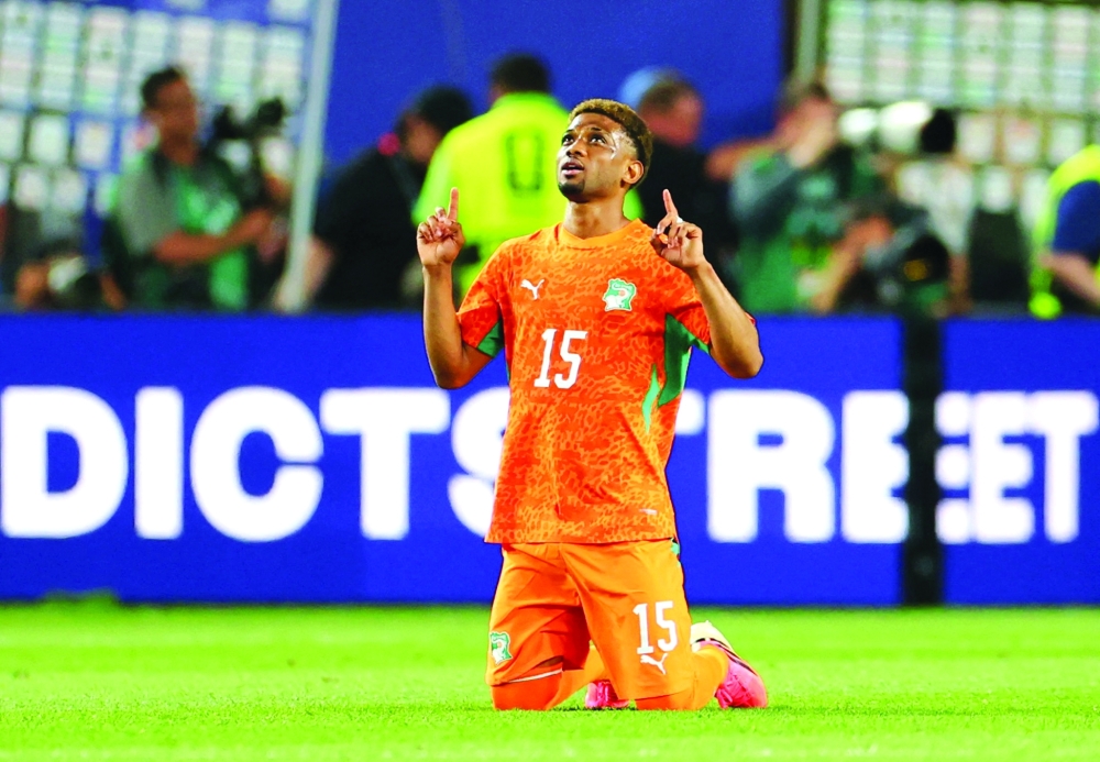 
Ivory Coast's Amad Diallo celebrates after the match. — Reuters