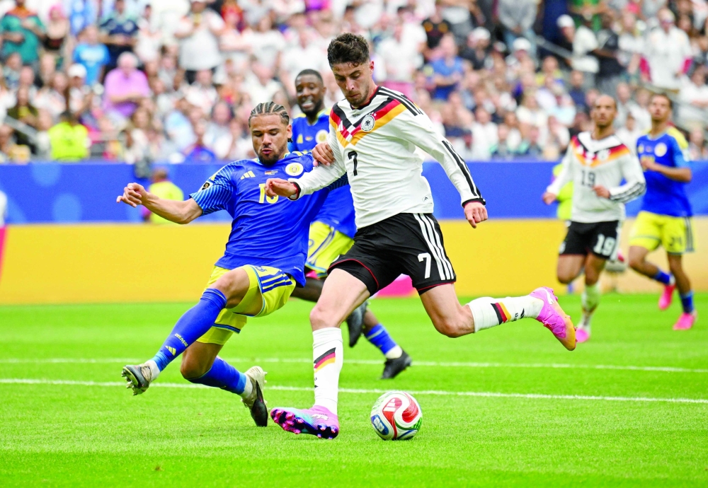 Germany's Kai Havertz scores their seventh goal. — Reuters