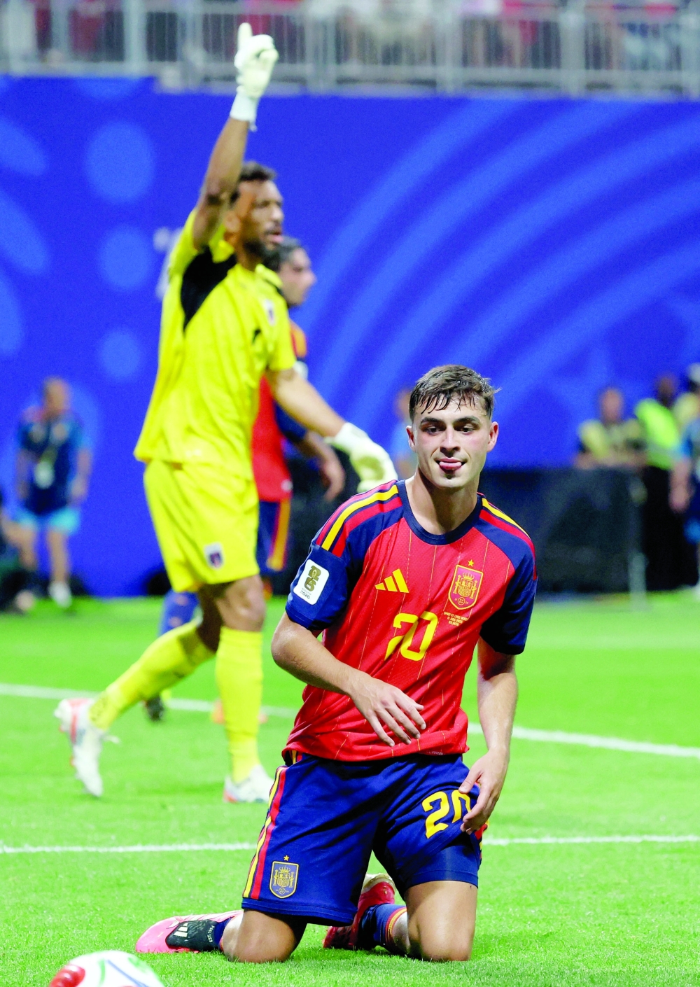 Spain's Pedri reacts. — Reuters