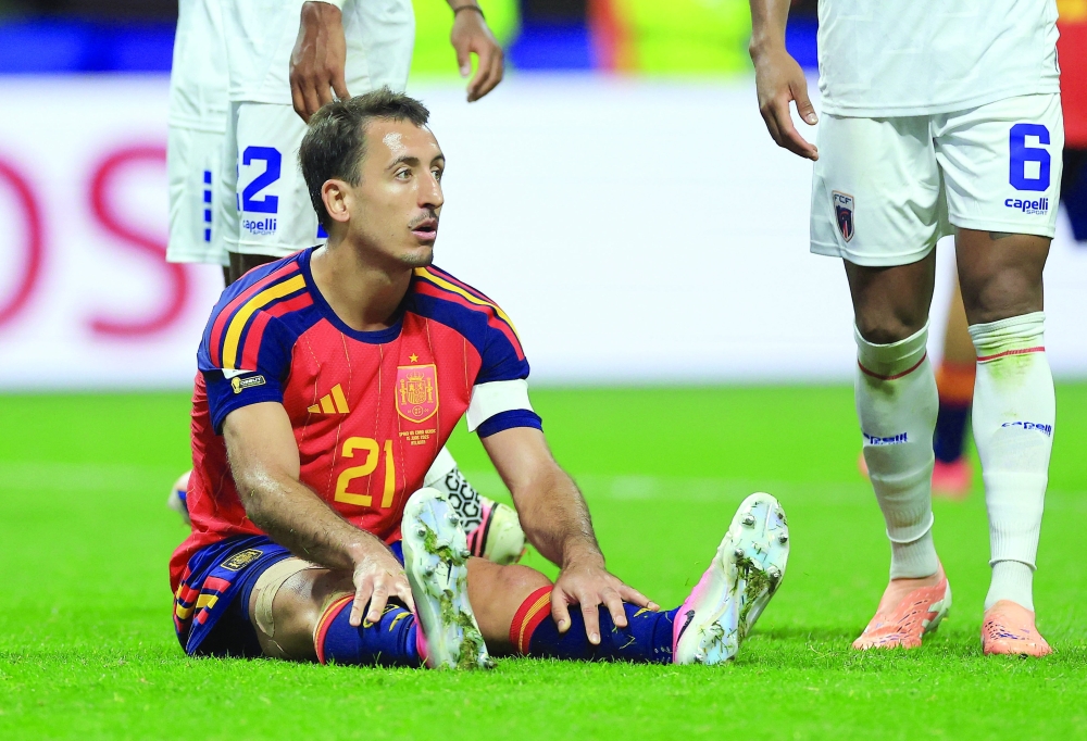 Spain's Mikel Oyarzabal reacts. — REUTERS