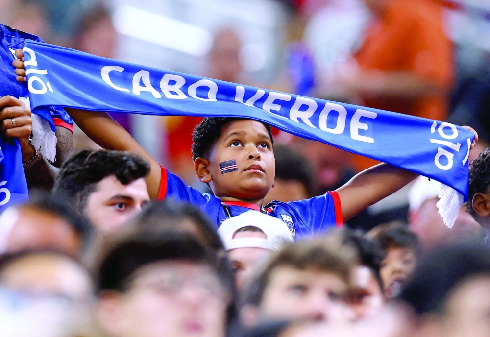 Cape Verde fans inside the stadium before the match. — REUTERS