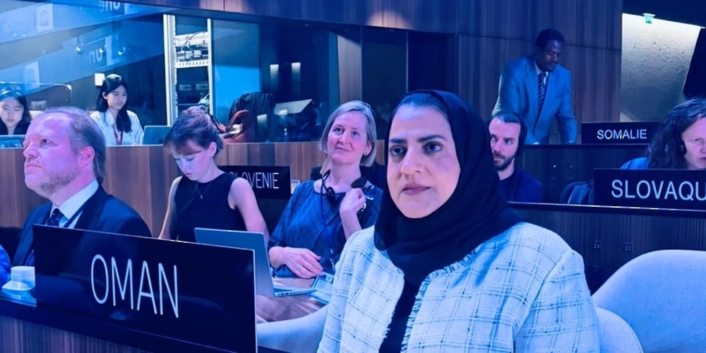 Amna bint Salim al Balushi, Oman’s Permanent Delegate to Unesco, at the meeting in Paris on Wednesday. — ONA