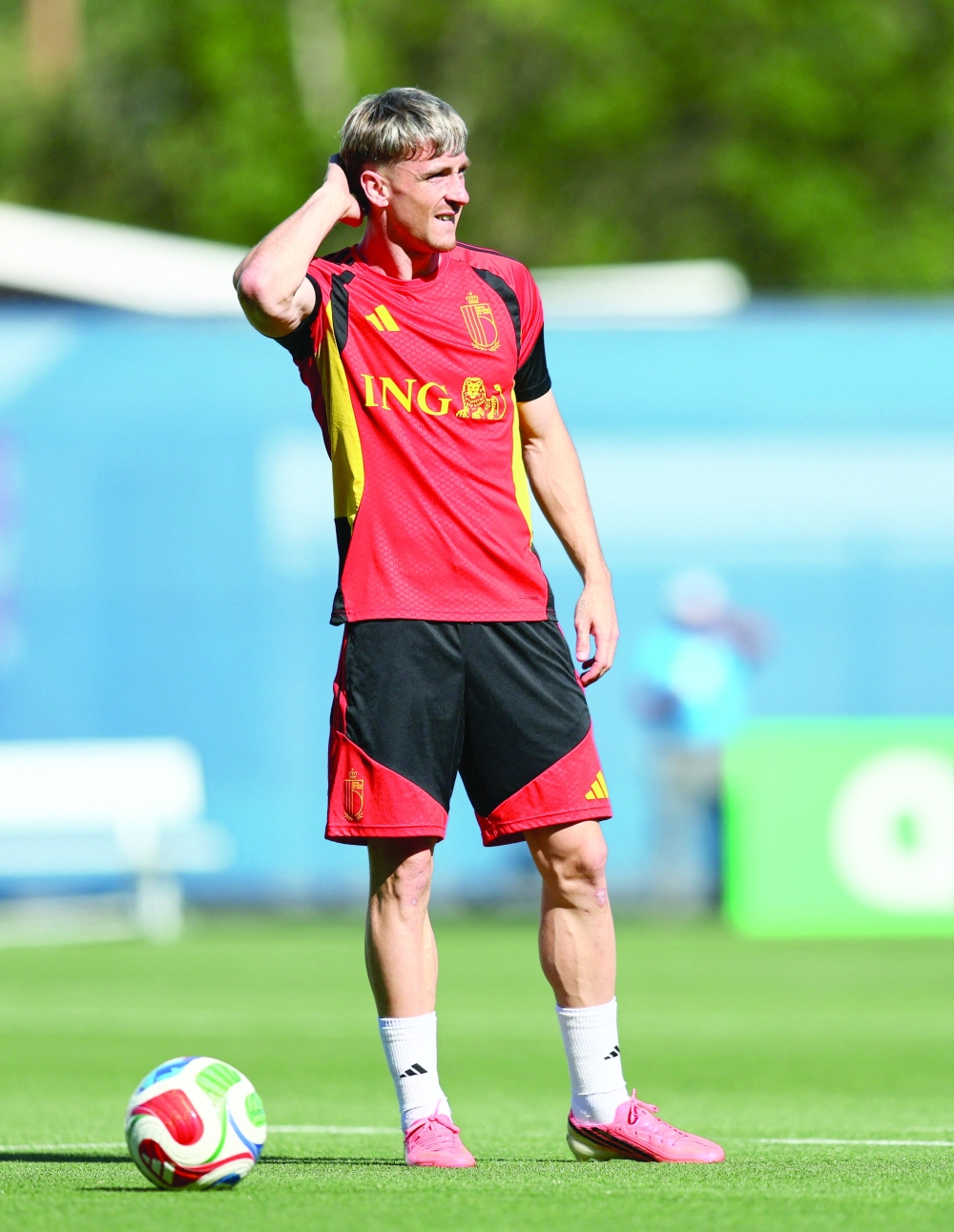  
Belgium's Alexis Saelemaekers during training. — Reuters