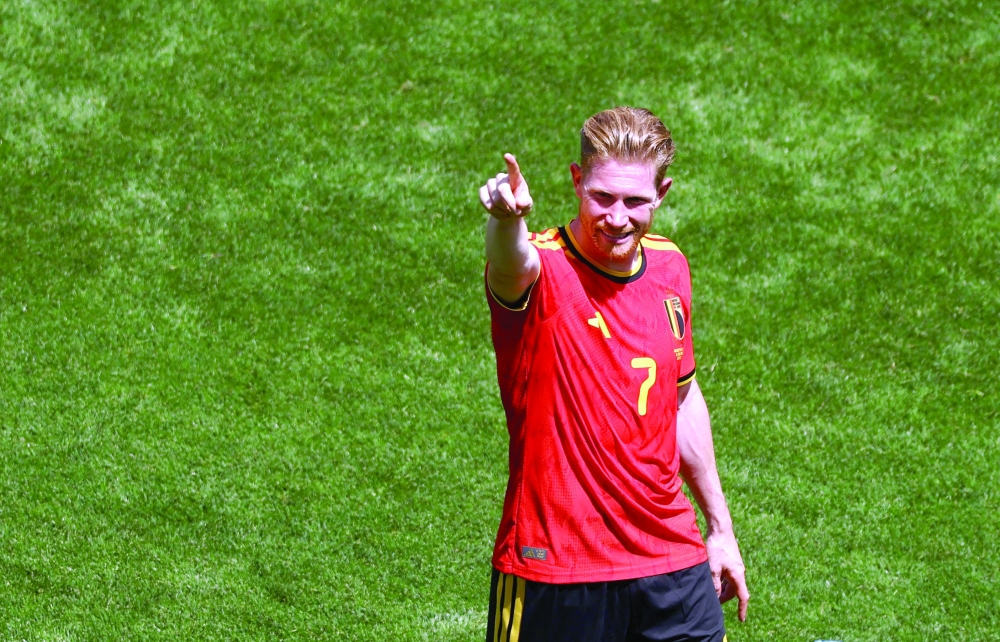  
Belgium's Kevin De Bruyne acknowledges fans. — Reuters