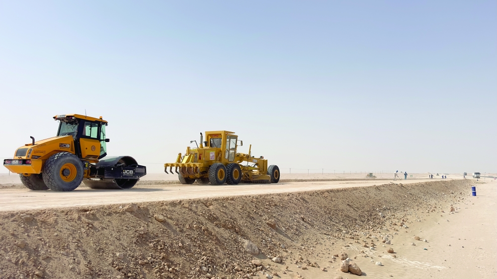 Heavy equipment, construction vehicles, earthmoving works and road preparation activities were visible along various stretches of the route.