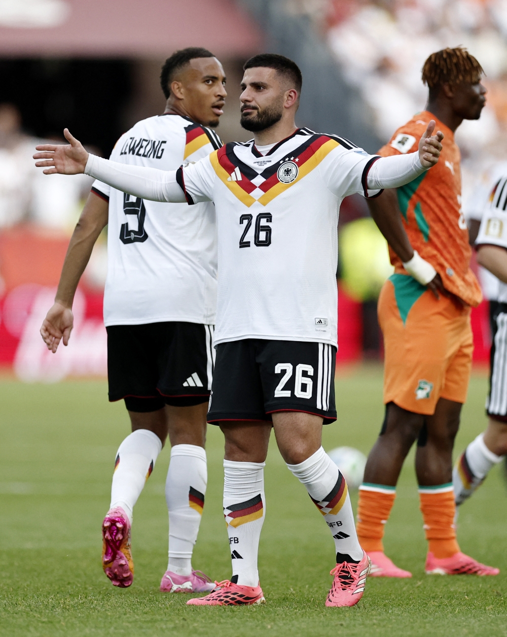  
Germany's Deniz Undav celebrates scoring their second goal. — Reuters