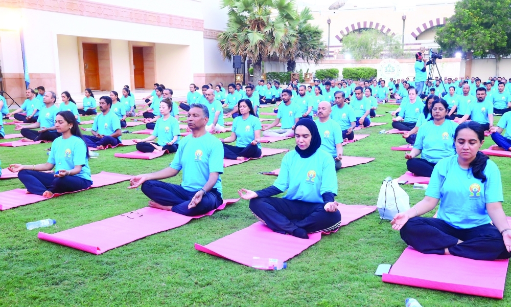 The Embassy of India in Muscat hosted the 12th International Day of Yoga celebrations on Sunday.