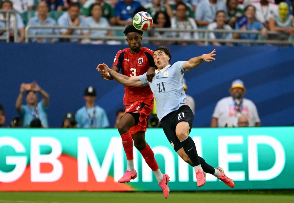 Cabo Verde's #03 Diney and Uruguay's #21 Federico — AFP