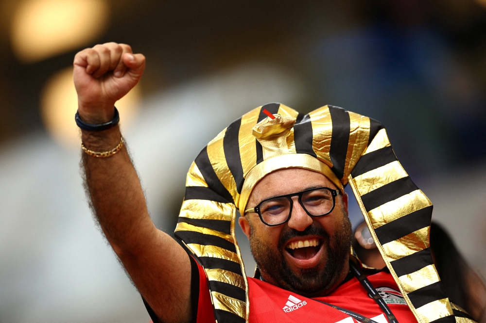 Egypt fans inside the stadium before the match     