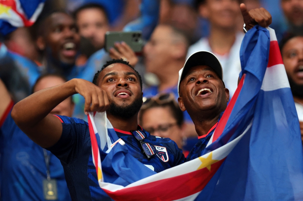 
Cape Verde fans in the stands 