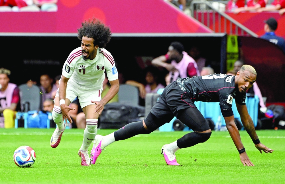 
Qatar's Akram Afif in action. — Reuters