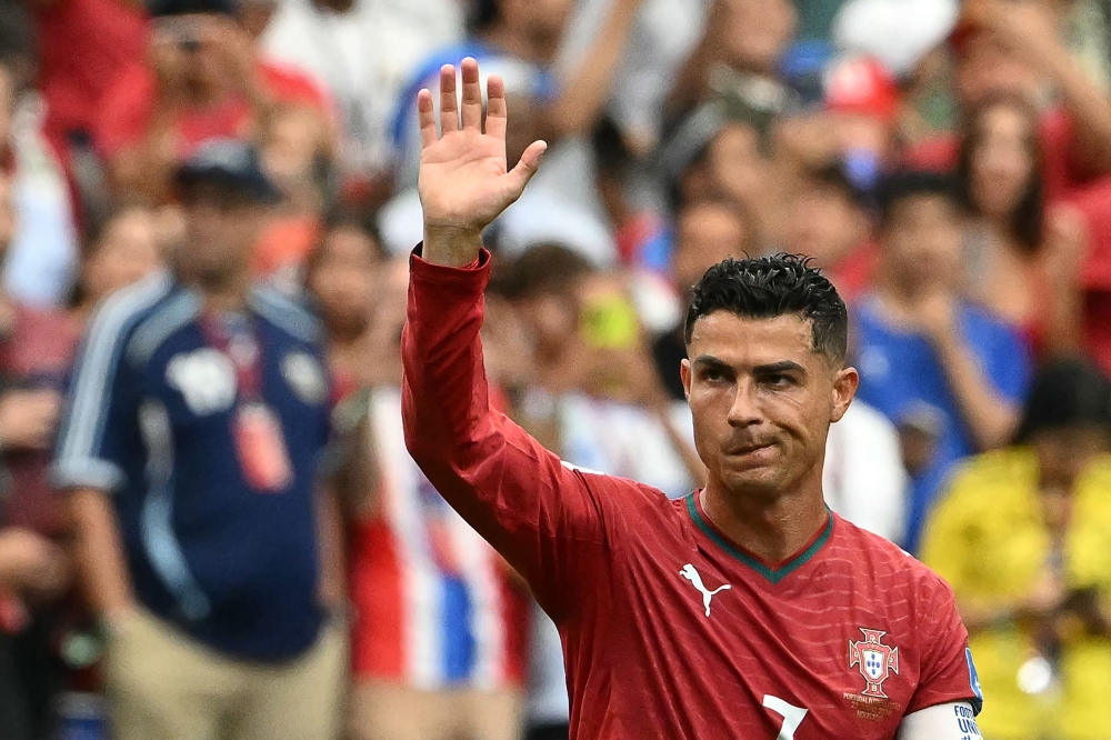 Portugal's forward #07 Cristiano Ronaldo reacts. — AFP