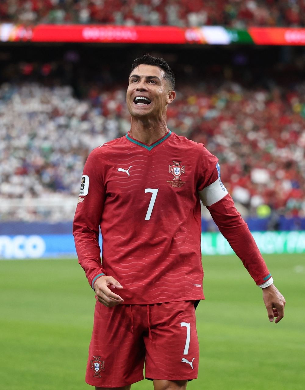  
Portugal's Cristiano Ronaldo celebrates scoring their third goal. — Reuters   
