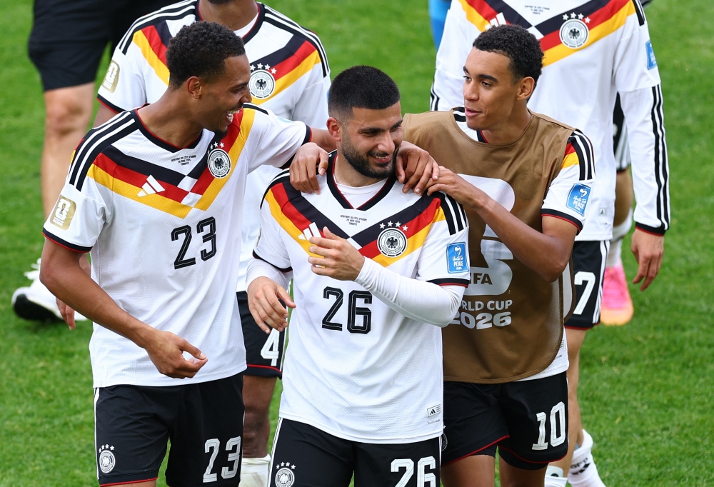  
Germany's Deniz Undav, Felix Nmecha and Jamal Musiala. — Reuders